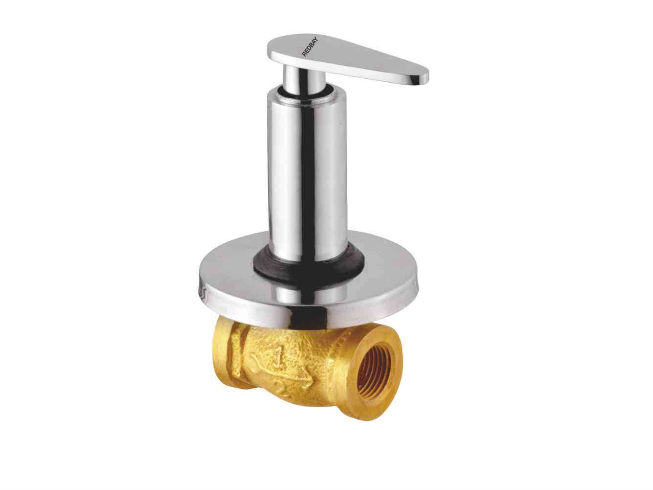 PET Concealed Stop Cock 15mm with Wall Flange